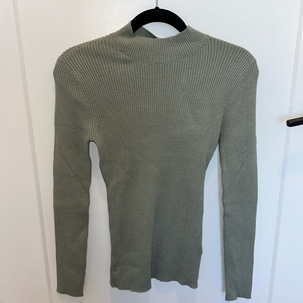 MASON & BELLE Pietro Mock Neck Sweater Light Green S